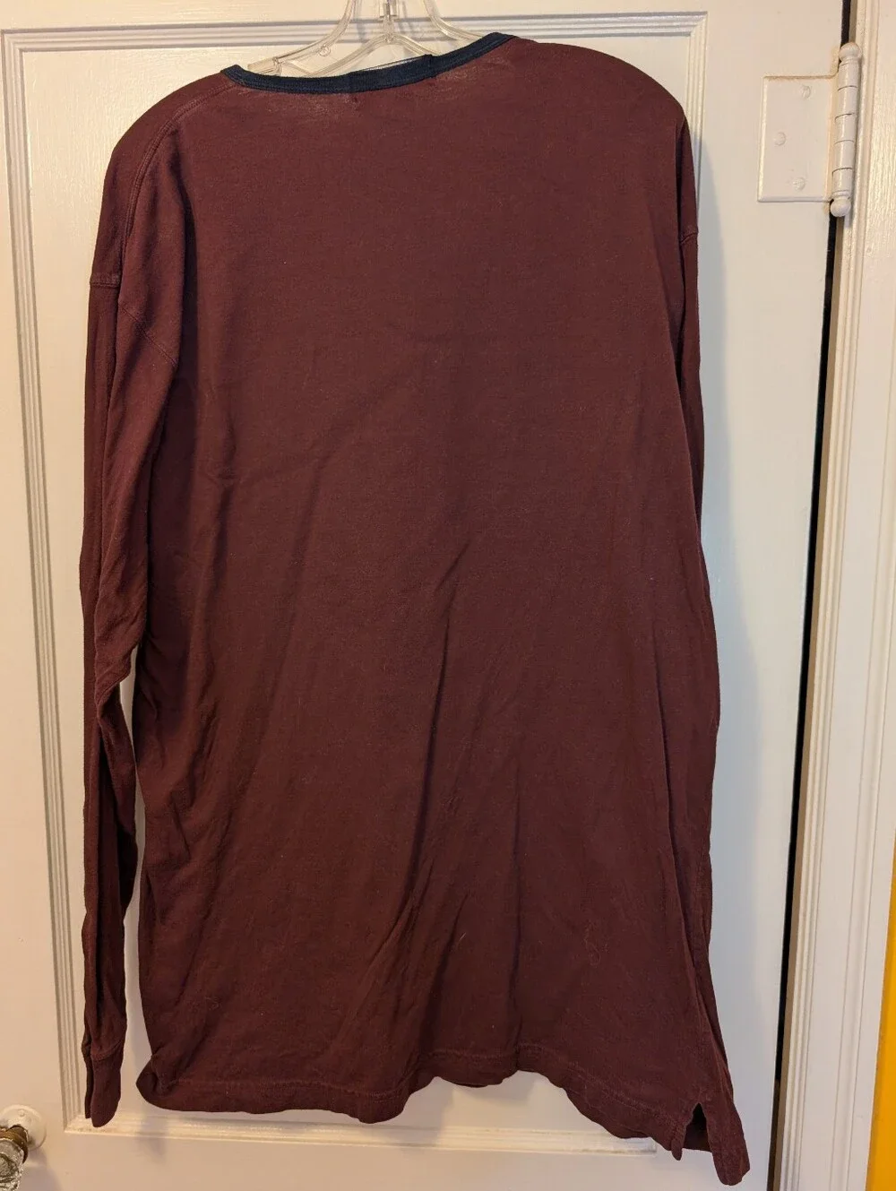 Polo Ralph Lauren Men’s XL Burgundy Long Sleeve Henley Shirt 100% Cotton